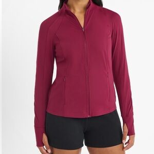 Women's Burgundy Zip-Up Jacket